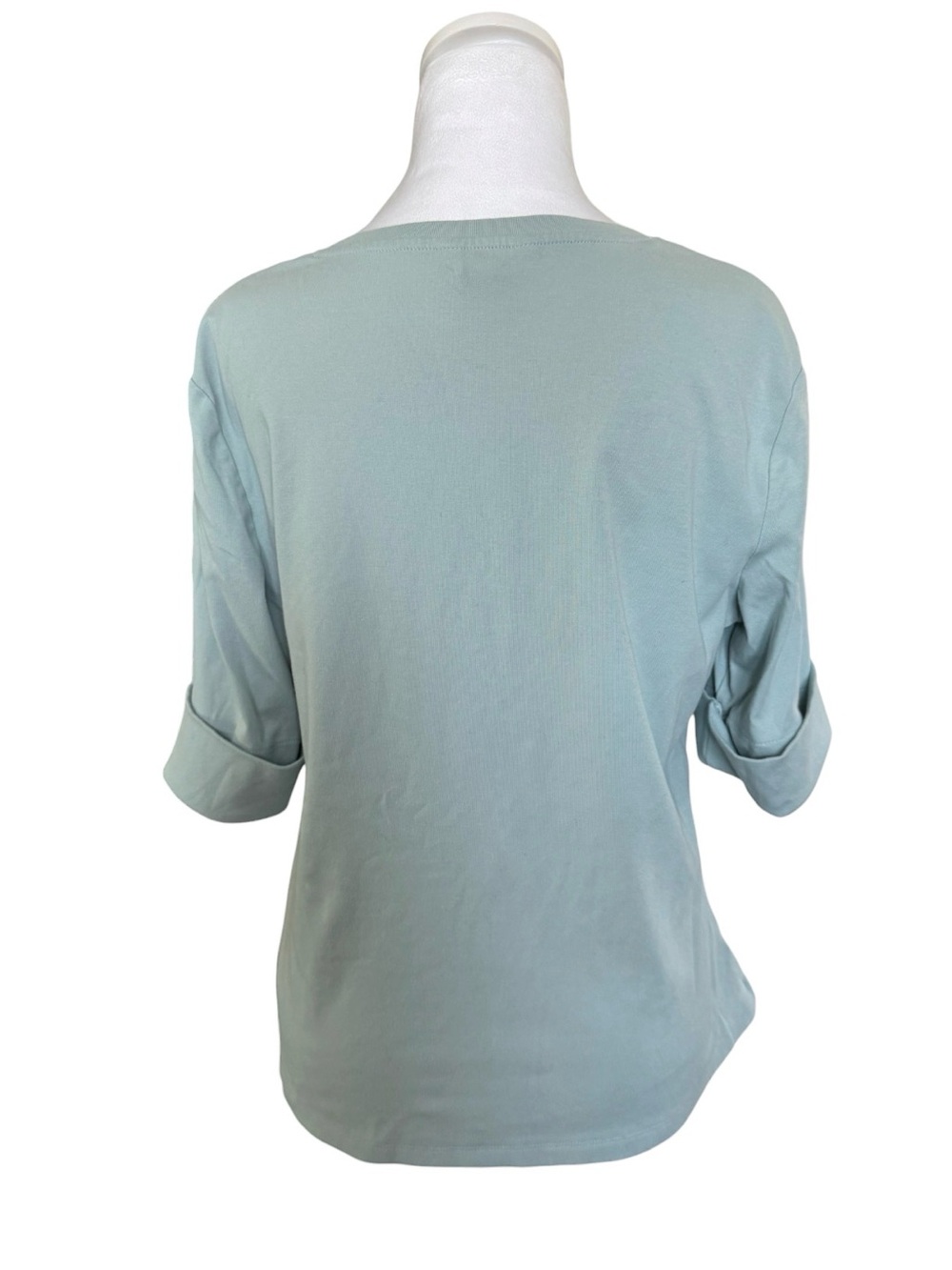 Lauren Ralph Lauren Sage V-Neck Stretch Cotton Tee Size Large - Picture 4 of 11